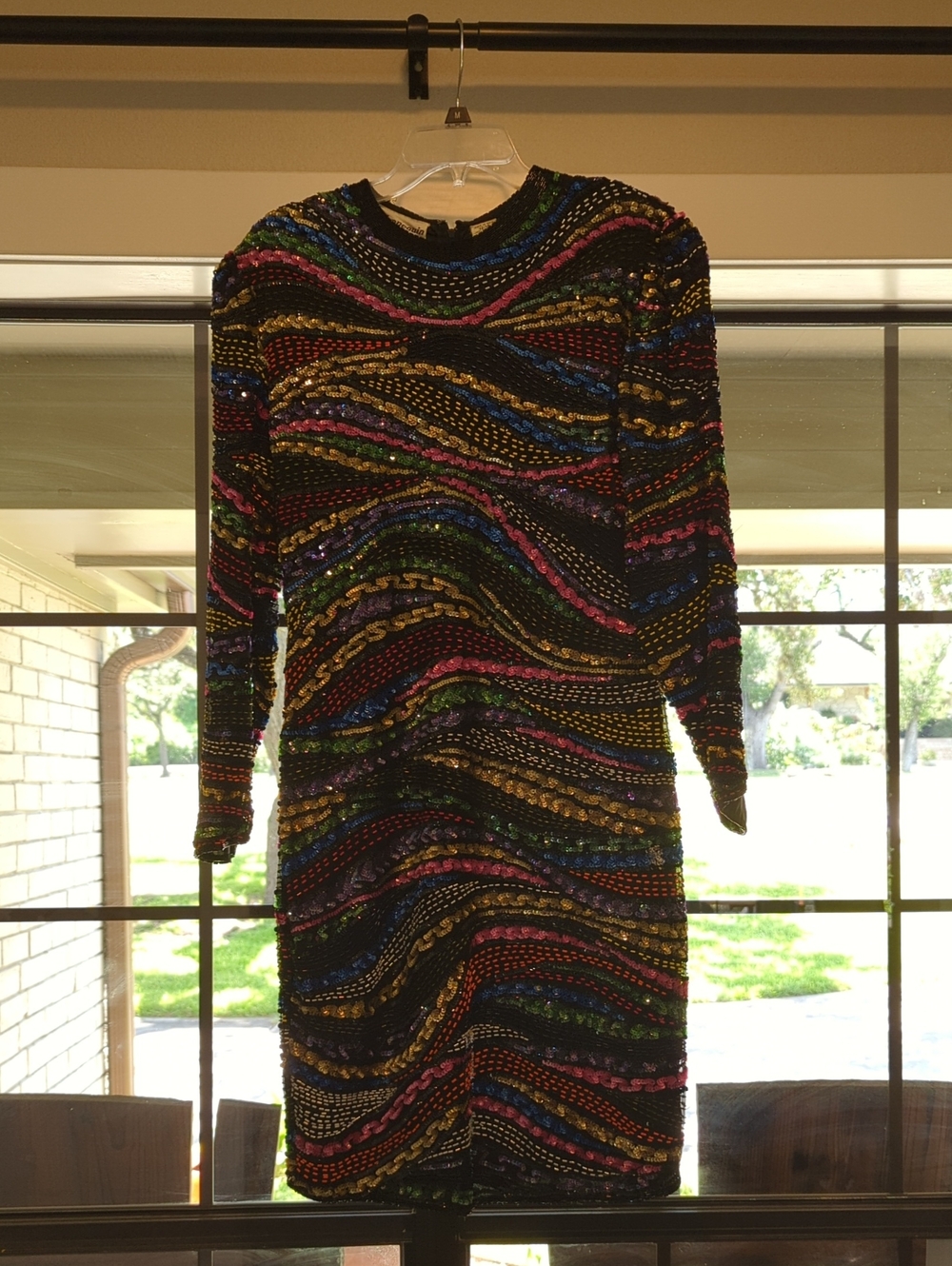 ❣️👗Women’s Vintage Multicolor Sequin Long-Sleeve Cocktail Party Dress👗❣️